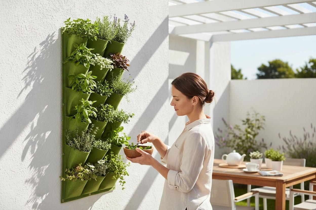 Dikey Çiçek Bahçesi - Şık ve Pratik Duvar Saksısı 18 Cepli