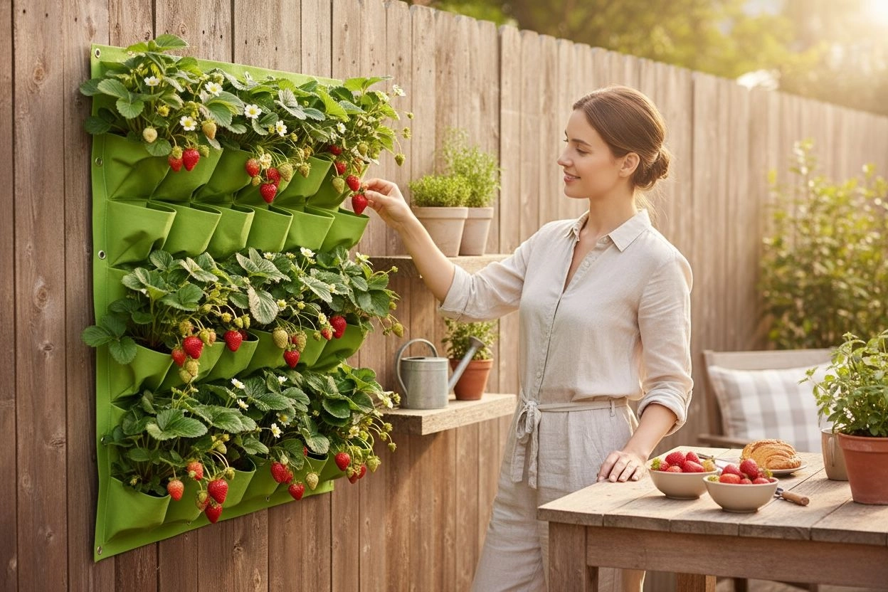 Dikey Çiçek Bahçesi - Şık ve Pratik Duvar Saksısı 18 Cepli