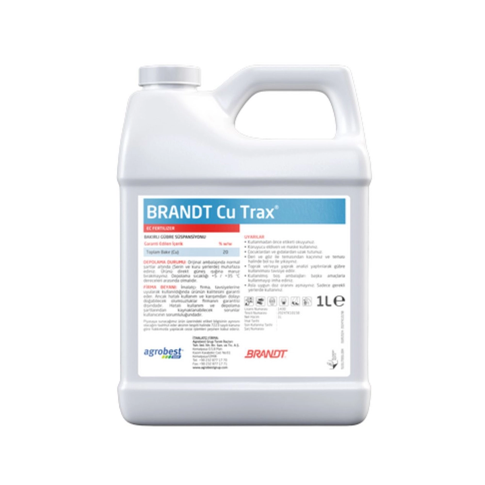 BRANDT CU TRAX %20 - BAKIRLI GÜBRE SÜSPANSİYONU - BAKIR OKSİKLORÜR İÇERİKLİ