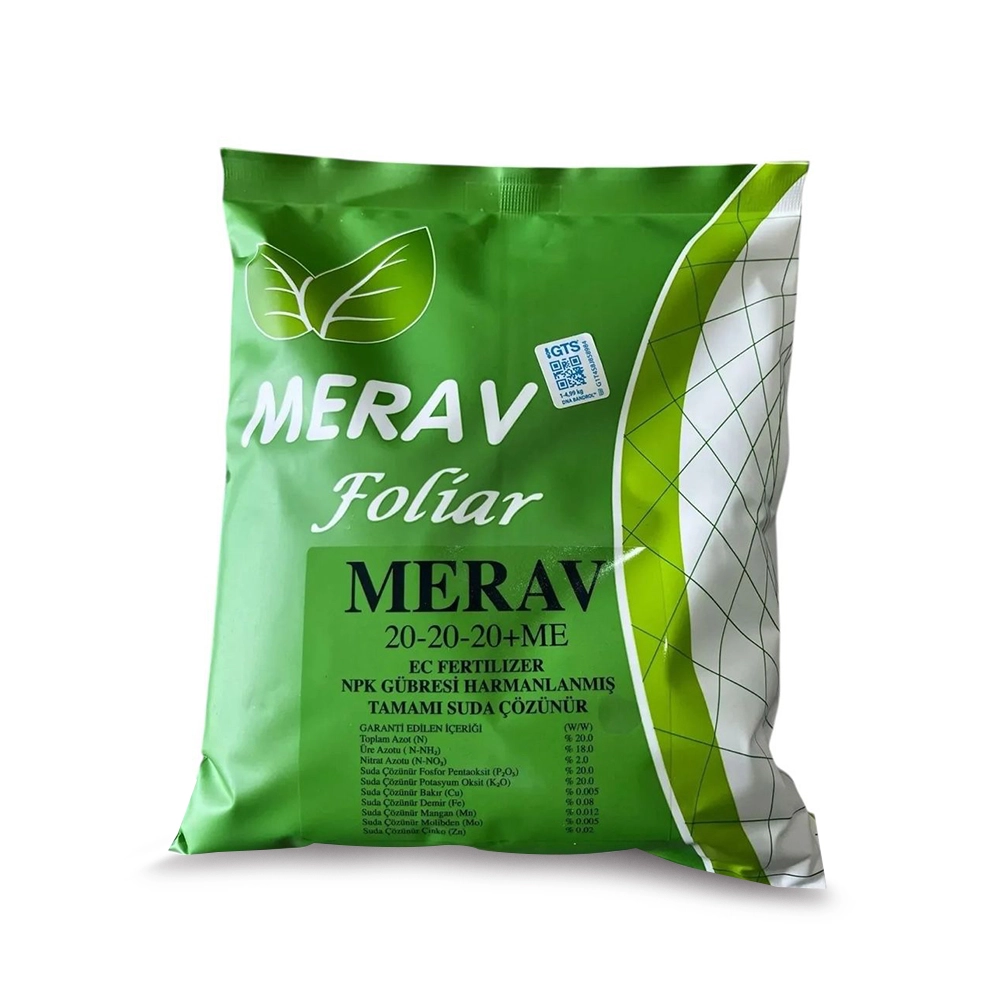 ICL MERAV 20-20-20+ME NPK GÜBRESİ DENGELİ GÜBRE TÜM BİTKİLER İÇİN 1 KG