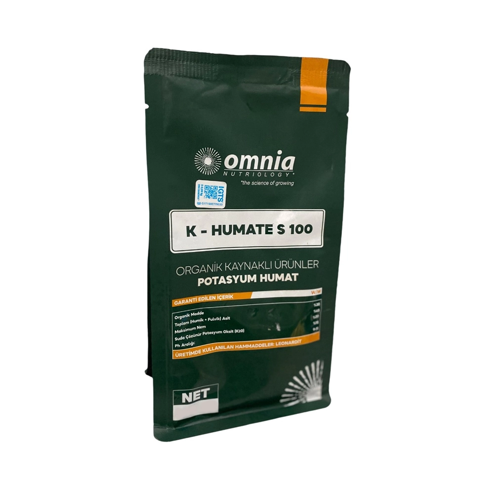  OMNİA K HUMATE S100 LEONARDİT KAYNAKLI POTASYUM HUMAT %65 ORGANİK HÜMİK ASİT 1 KG