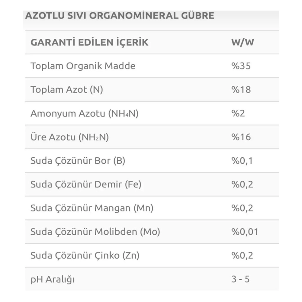 EXASOL EXANİTRO SIVI AZOT 10 LT - ORGANOMİNERAL AZOTLU YAPRAK GÜBRESİ
