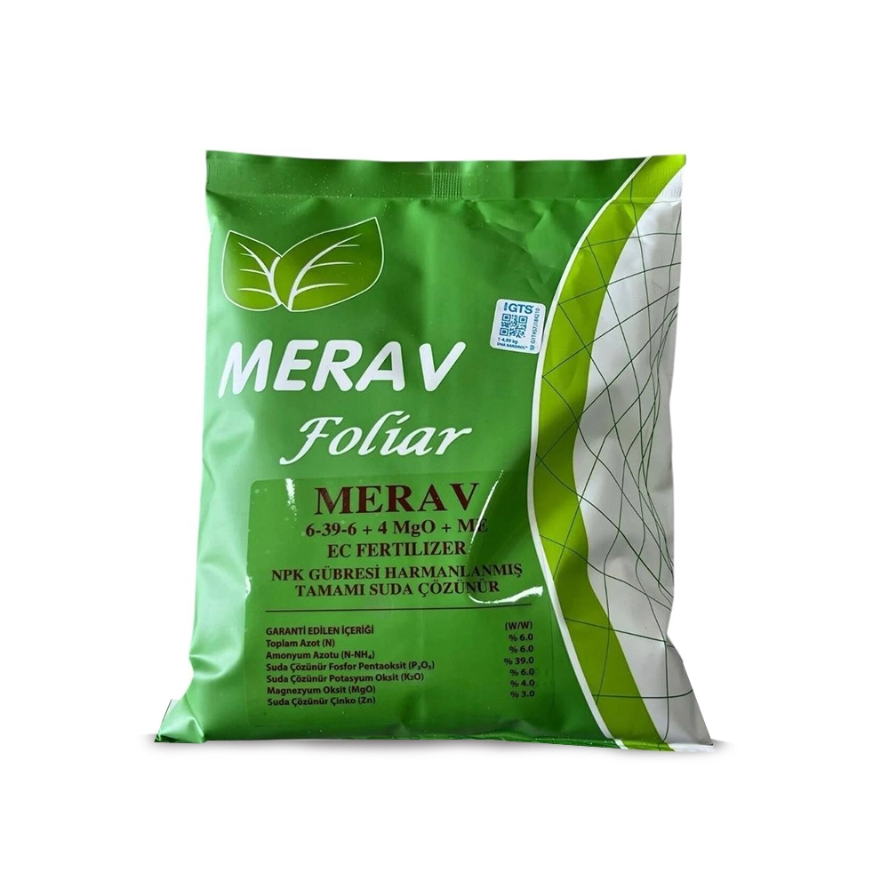 ICL MERAV 6-39-6+4 MgO+3 Zn + ME  FOSFORLU NPK GÜBRESİ TÜM BİTKİLER İÇİN 1 KG