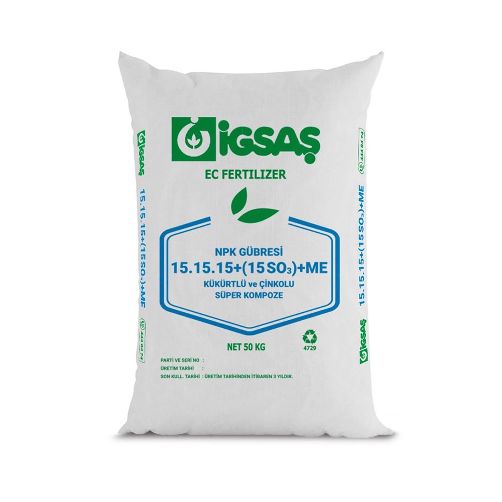 İGSAŞ GÜBRE SÜPER 15-15-15+ZN ÇİNKOLU ve KÜKÜRTLÜ 50 kg