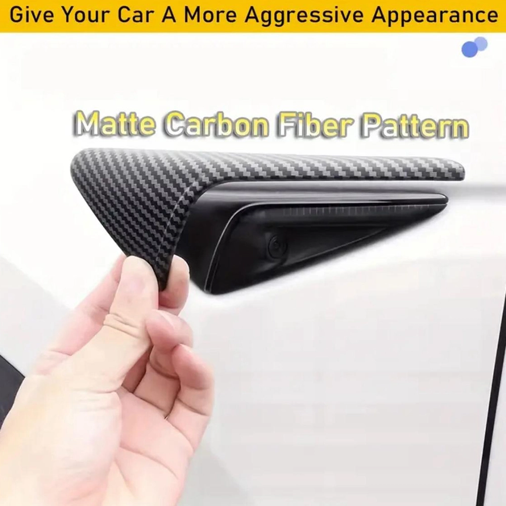 MODEL 3 VE MODEL Y  2024-2025 MODEL YAN KAMERA KAPAKLARI KARBON FİBER DESEN 2 ADET