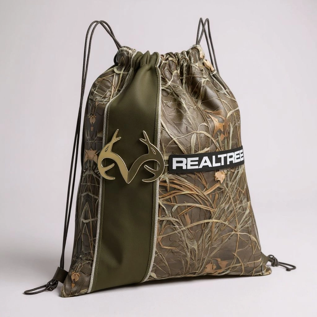 Realtree Kamuflaj Outdoor Çantası - Camo Outdoor Sırt Çantası Basic - Drawstring Sırt Çantası