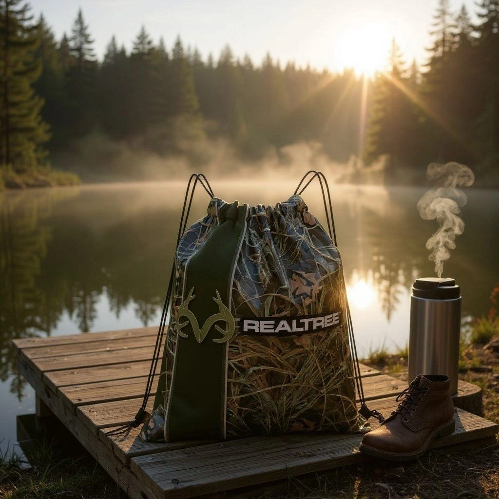 Realtree Kamuflaj Outdoor Çantası - Camo Outdoor Sırt Çantası Basic - Drawstring Sırt Çantası