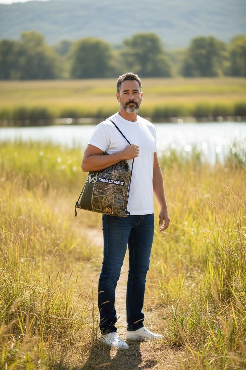 Realtree Kamuflaj Outdoor Çantası - Camo Outdoor Sırt Çantası Basic - Drawstring Sırt Çantası