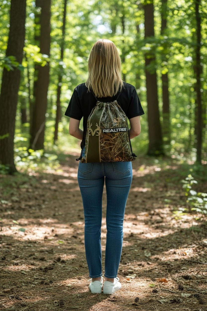 Realtree Kamuflaj Outdoor Çantası - Camo Outdoor Sırt Çantası Basic - Drawstring Sırt Çantası