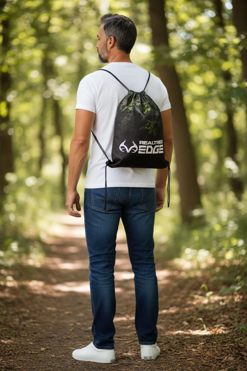 Realtree Kamuflaj Outdoor Çantası - Camo Outdoor Sırt Çantası Basic - Drawstring Sırt Çantası