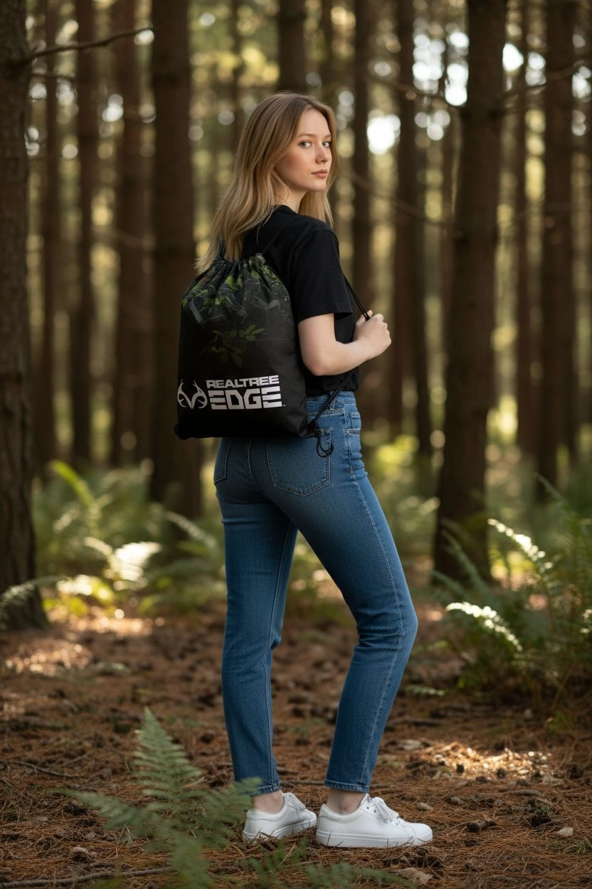 Realtree Kamuflaj Outdoor Çantası - Camo Outdoor Sırt Çantası Basic - Drawstring Sırt Çantası
