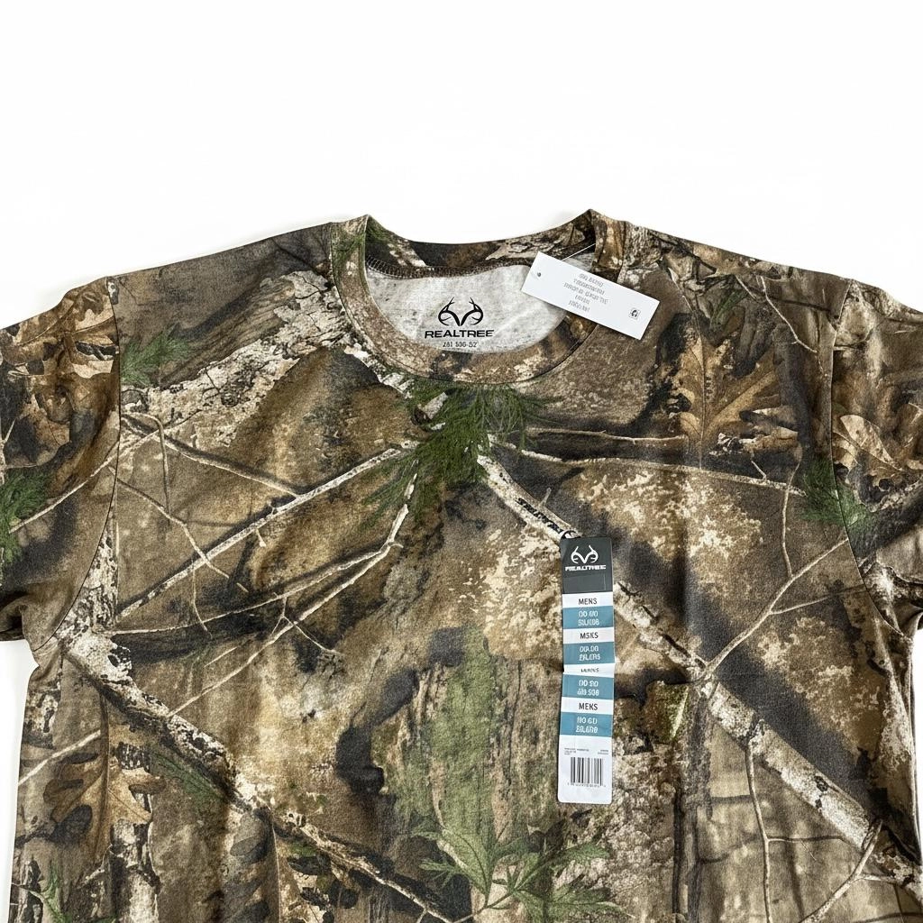 Realtree APX Kısa Kollu  Tişört Koku Kontrollü Kamuflaj Doğa ve Balıkçılık Üstü RTAPX - 2XL