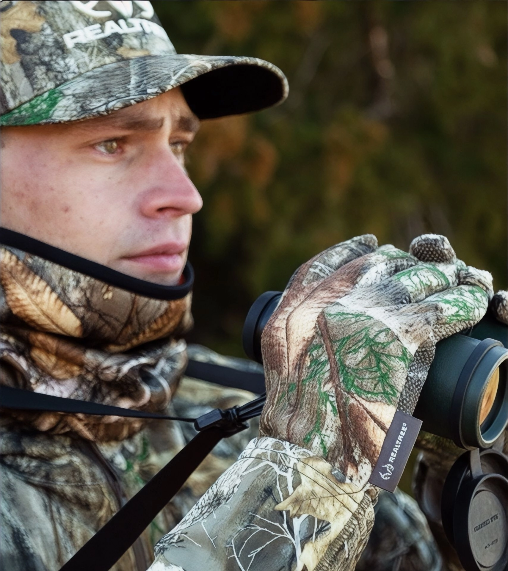 Realtree Edge Erkek Termal Esnek Avcı Eldiveni Kaymaz Avuç İçi Kışlık Av Eldiveni