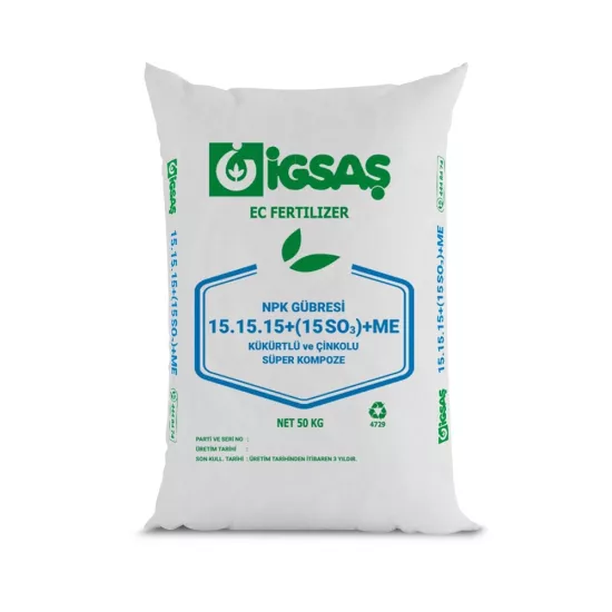 DURTUR TARIM - İGSAŞ GÜBRE SÜPER 15-15-15+ZN ÇİNKOLU ve KÜKÜRTLÜ 50 kg