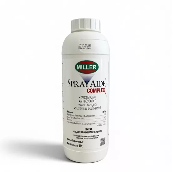 MILLER SPRAY AIDE COMPLEX KARIŞIM AJANI - pH DÜŞÜRÜCÜ - YAYICI YAPIŞTIRICI - SU SERTLİĞİ DÜZENLEYİCİ 1 LT