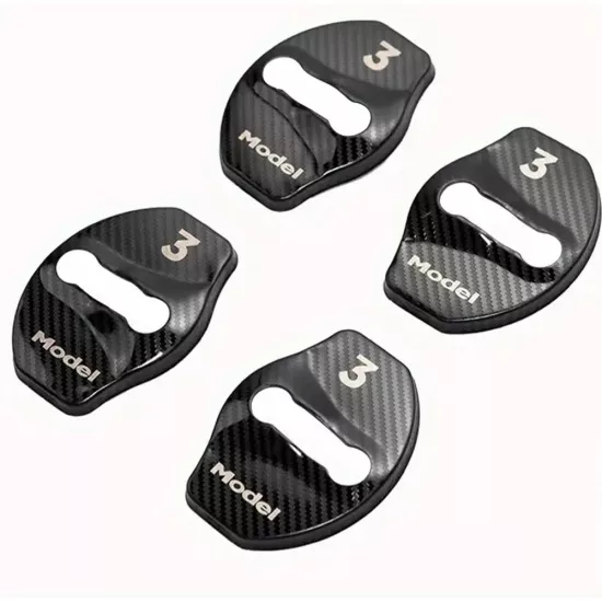 DURTUR TARIM - MODEL 3 VE MODEL Y  KARBON FİBER KAPI KİLİT KORUYUCU KAPAK