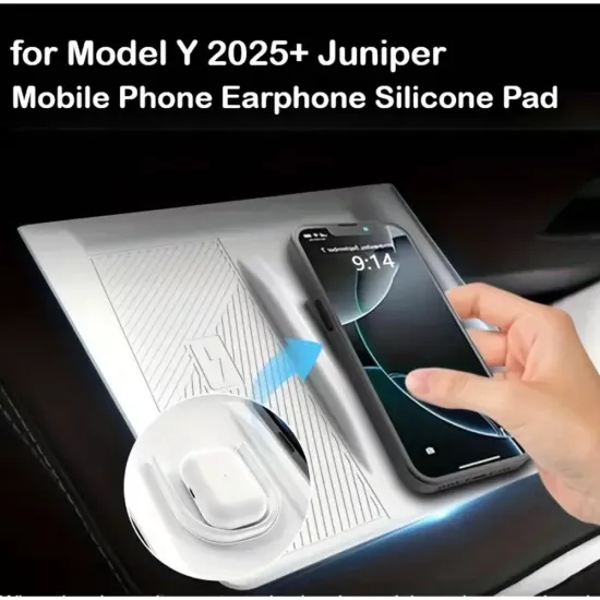 DURTUR TARIM - 2025+ Model Y Juniper İçin Yeni Kablosuz Şarj Pedi Kaymaz