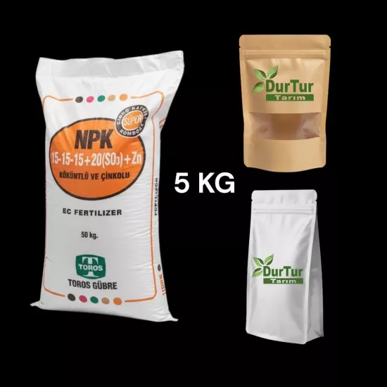TOROS Süper 15-15-15+20(SO3)+Zn Çinkolu Kükürtlü Taban Gübresi 5 KG  