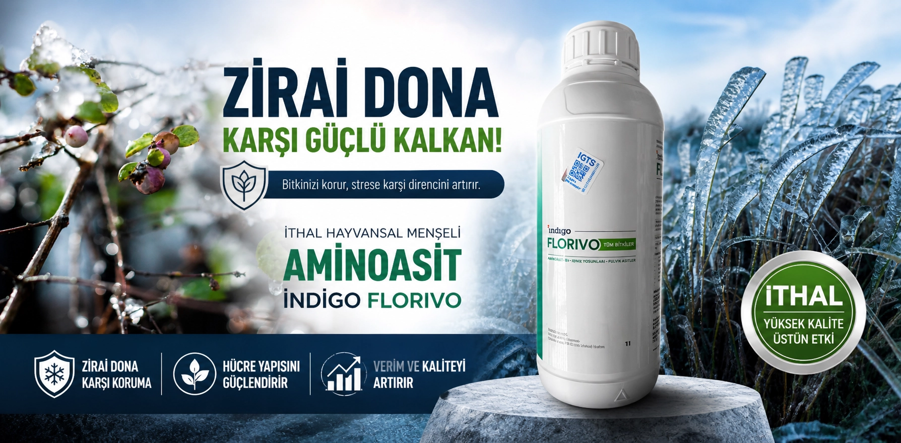 İNDİGO FLORİVO - FLORIVO - TÜM BİTKİLER IÇİN AMİNO ASİTLER - DENİZ YOSUNLARI - FULVİK ASİTLER 1 LT